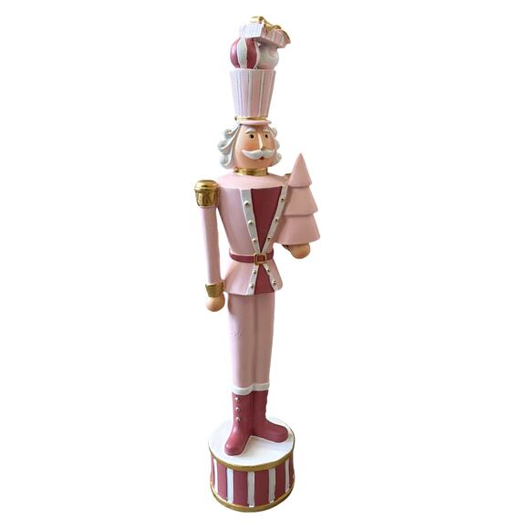 Balsam & Fir PINK GOLD NUTCRACKER Soldier Figurine 18in Christmas Holiday NEW - Picture 12 of 16